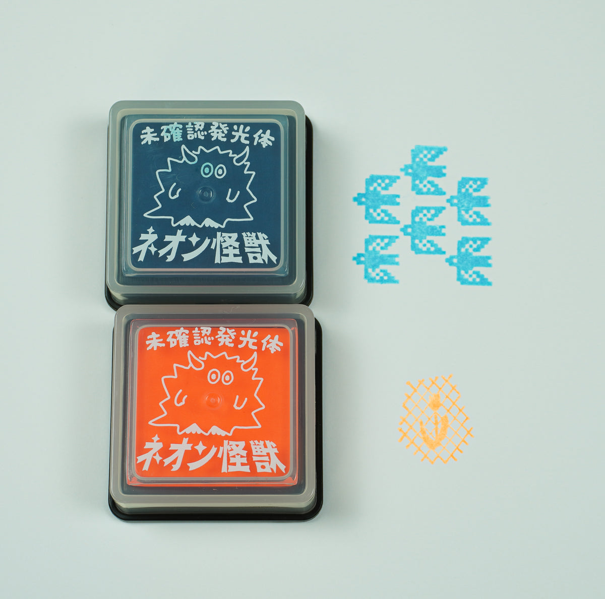 Neon-Stempelfarben-Set „Neon Kaiju“ – Bungujoshi-Haku-Edition