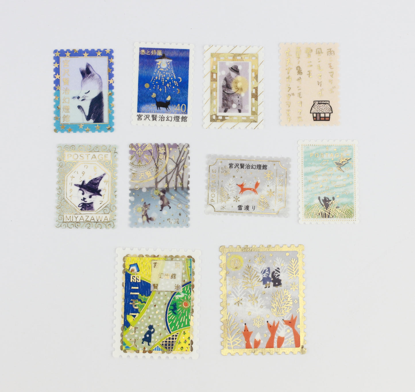 Flake Sticker "Unbesiegt vom Regen / Schneewanderung / Frühling und Asura" - Kenji Miyazawa Kirapika Serie