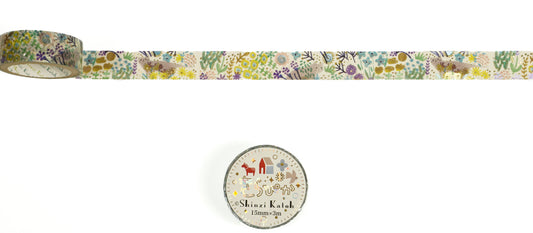 Masking tape "Kirapika" series - Cat Garden - 15mm
