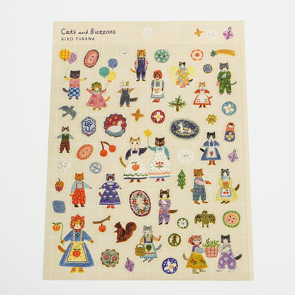 Sticker "Cats and Buttons" - Aiko Fukawa