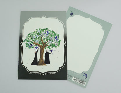 Goldgeprägte Postkarte "tree/silver" - Nishishuku Serie