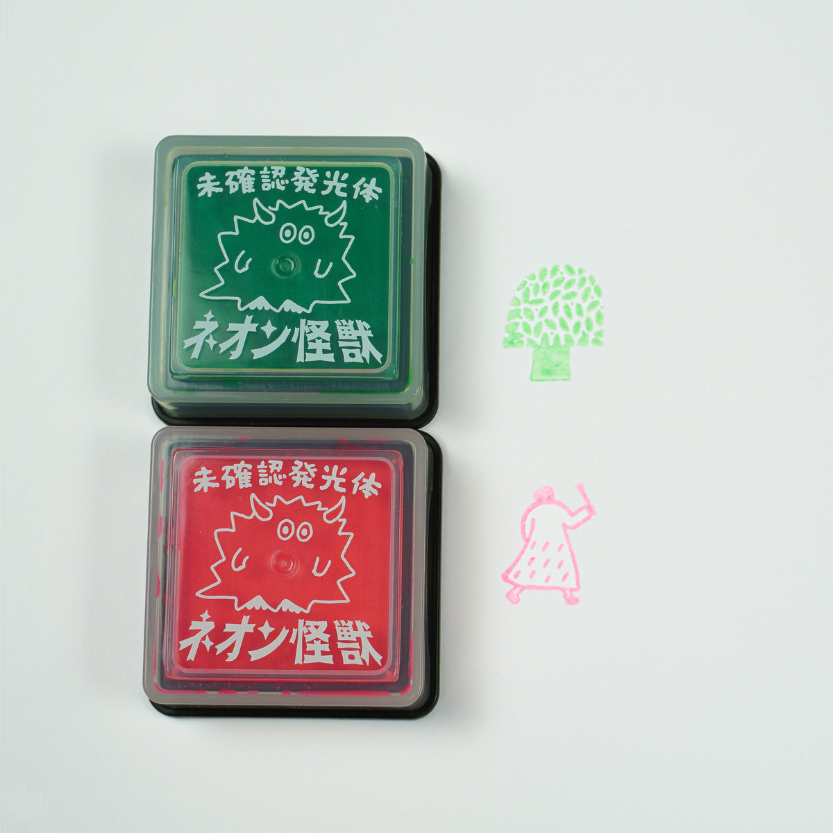 Neon-Stempelfarben-Set „Neon Kaiju“ – Bungujoshi-Haku-Edition