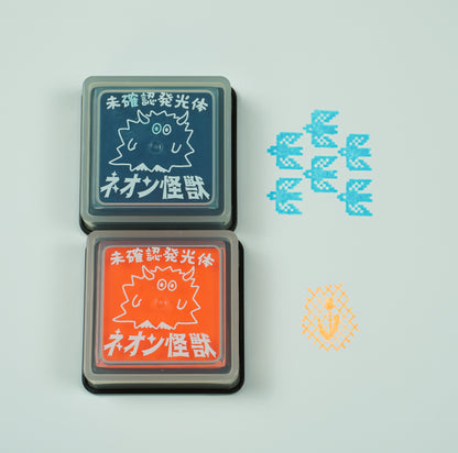 Neon-Stempelfarben-Set „Neon Kaiju“ – Bungujoshi-Haku-Edition