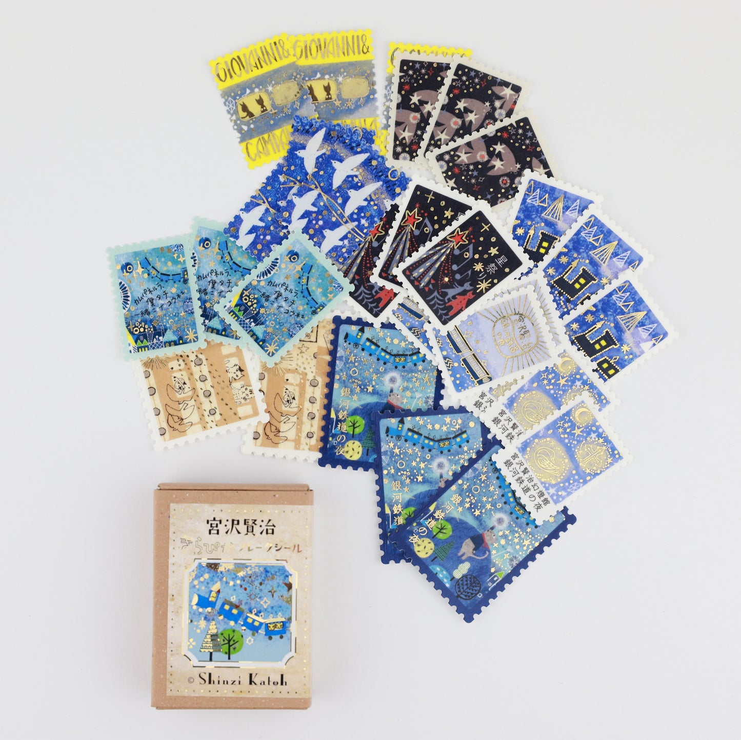 Flake Sticker "Nacht der Milchstraßenbahn" - Kenji Miyazawa Kirapika Serie