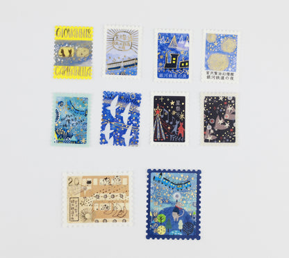 Flake Sticker "Nacht der Milchstraßenbahn" - Kenji Miyazawa Kirapika Serie