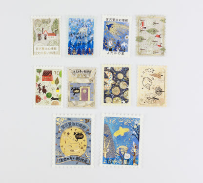 Flake Sticker "Der Stern des Nachtschwalbens / Das Restaurant mit vielen Bestellungen" - Kenji Miyazawa Kirapika Serie