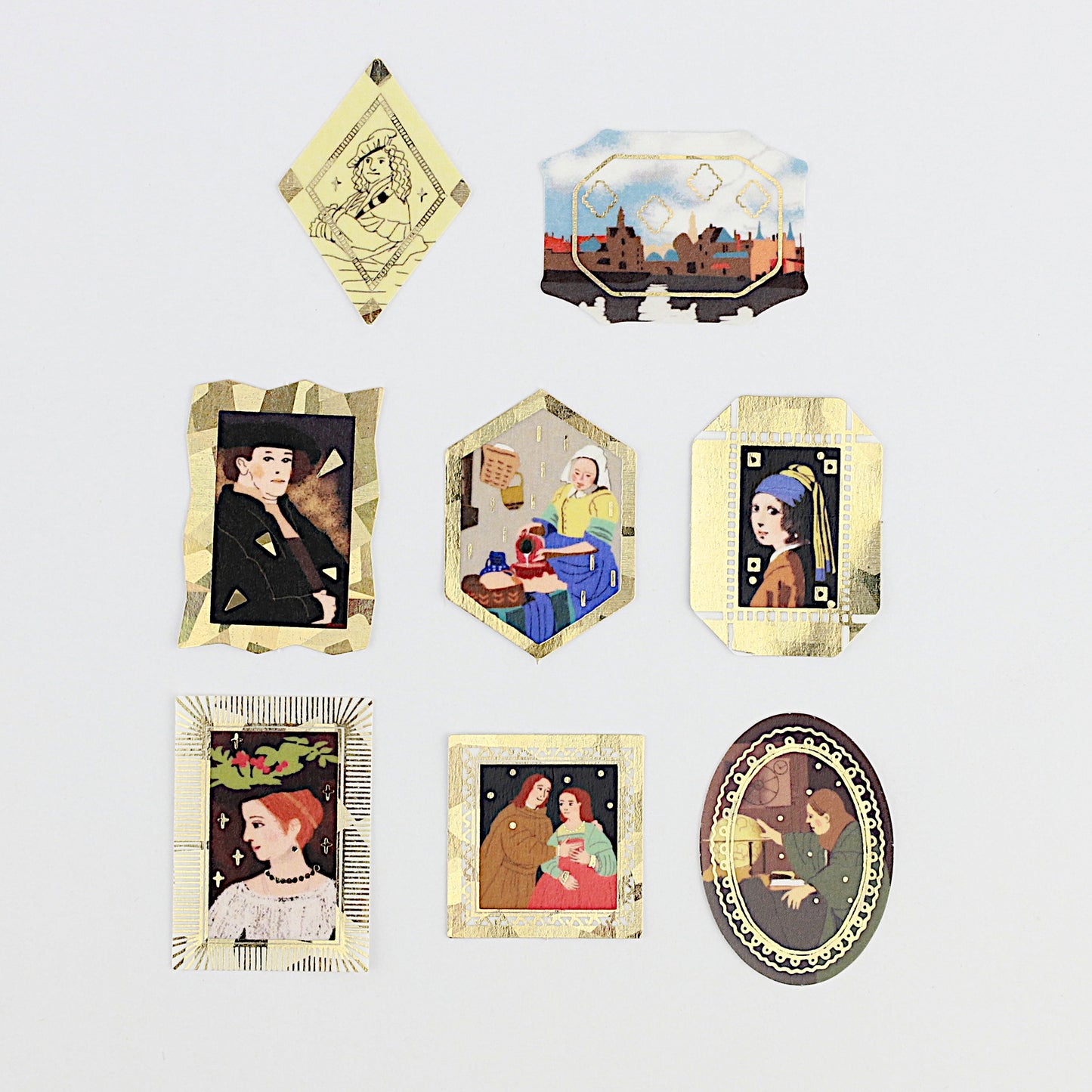 Flake Sticker Klassische Kunst-Kollektion "Rembrandt & Vermeer" - Kirapika Serie