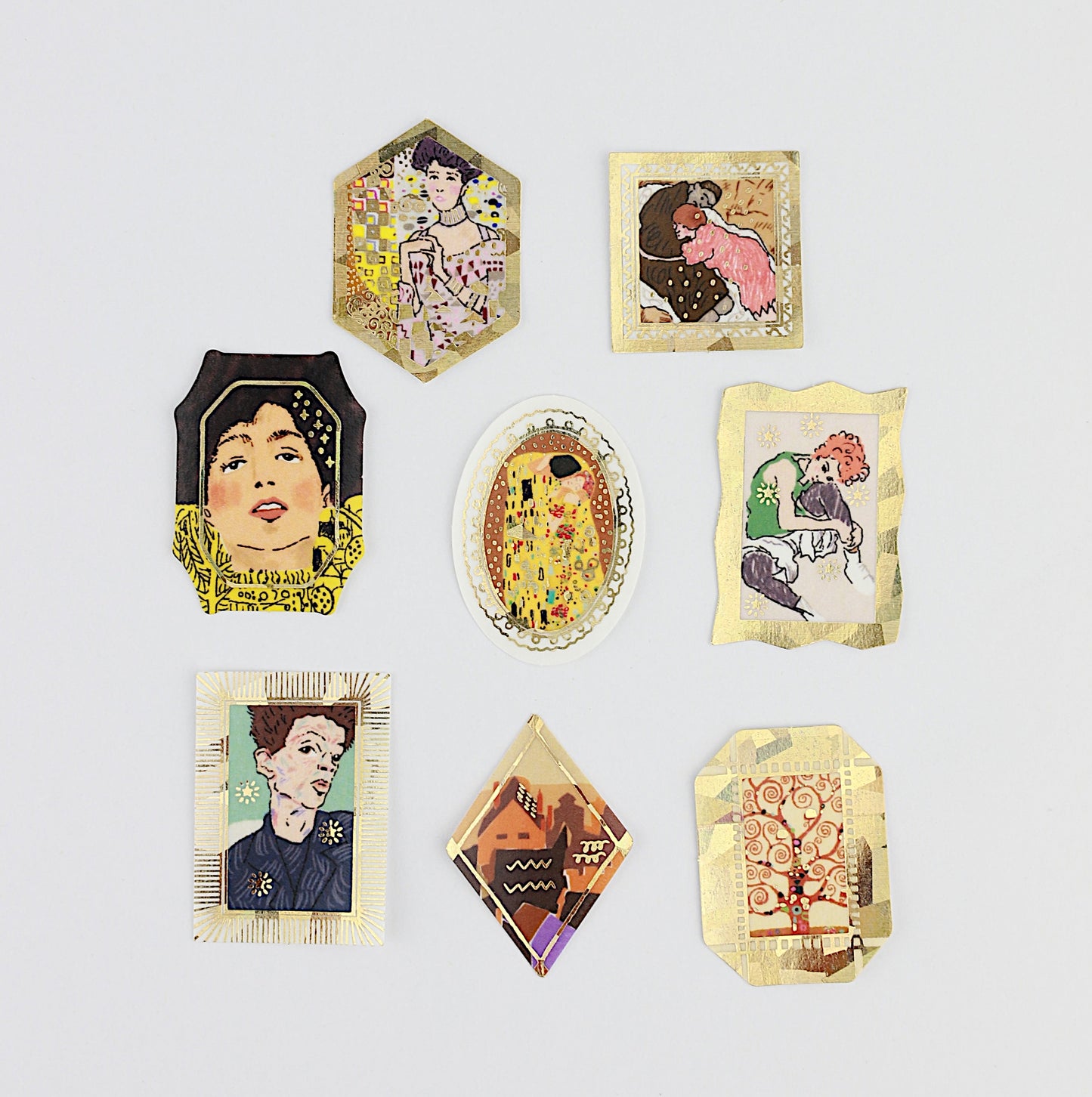 Flake Sticker Klassische Kunst-Kollektion "Klimt & Schiele" - Kirapika Serie