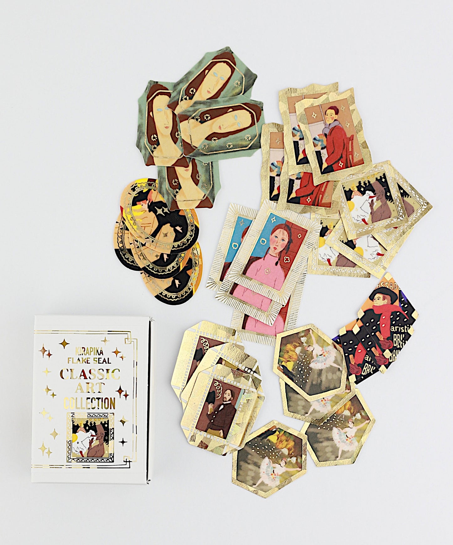 Flake Sticker Klassische Kunst-Kollektion "Modigliani, Degas & Toulouse-Lautrec" - Kirapika Serie